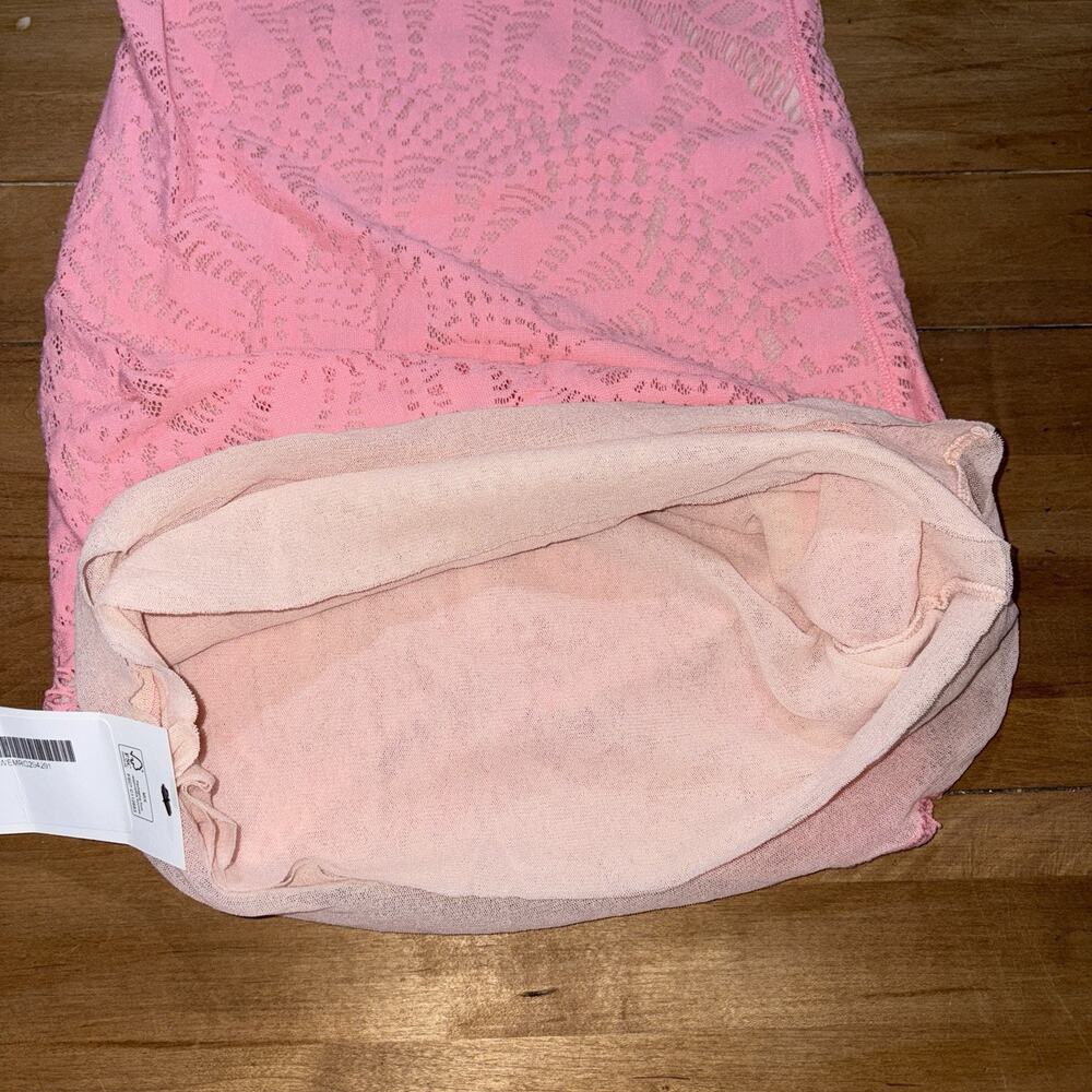 Jean Paul Gaultier Pink Soleil See-Through Cutout Mini Dress XS Body-con Crochet - Picture 6 of 16